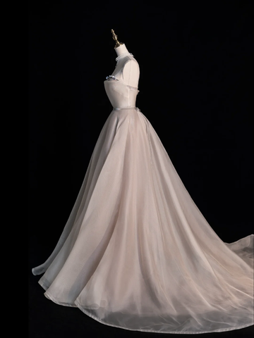 Simple A Line Sweetheart Neck Sequin Tulle Long Evening Dresses Party Dresses HZ1023